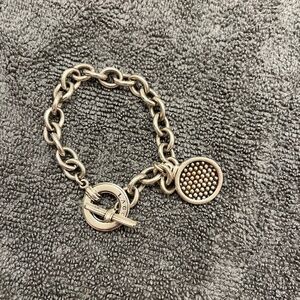 Lagos Sterling Silver Caviar Disc Charm Toggle Bracelet